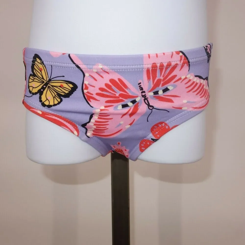 NEW Hanna Andersson Purple Butterfly Ruffle Tankini Swimsuit Sz 80 18-24 months